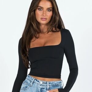 Princess Polly Black Long Sleeve Top